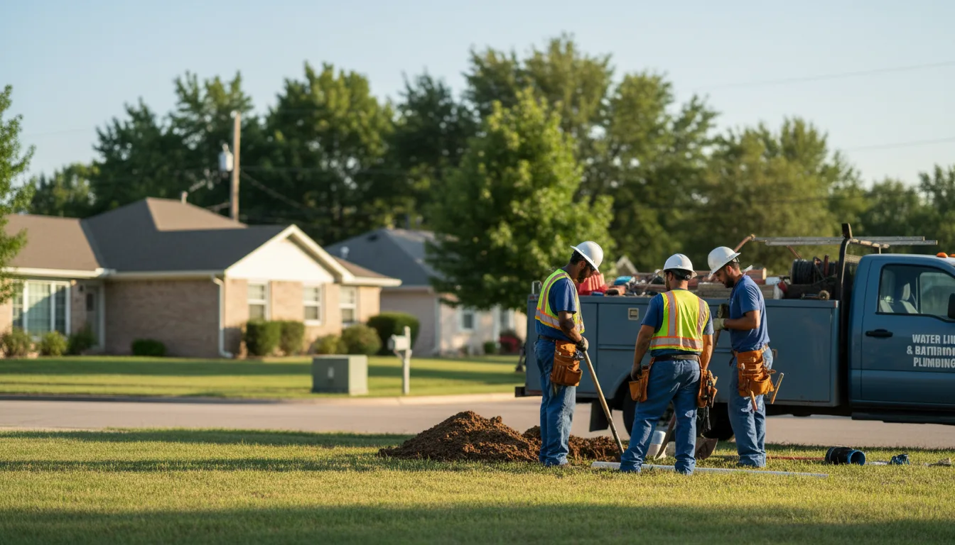 Residential water line and bathroom plumbing service in Grimsley, TN
